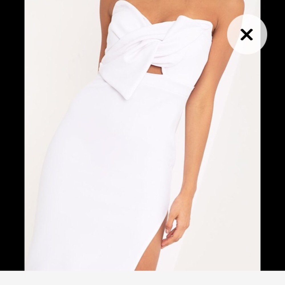 Elisse White Bow Detail Scuba Midi UK size 10 US 8